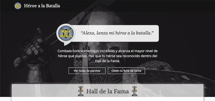 Héroe a la batalla - Alexa Skill